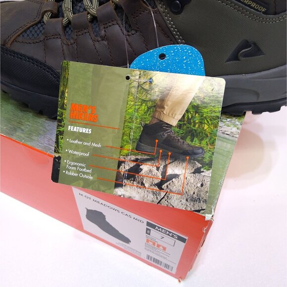 Ozark Trail Meadows Mid Hiking Boots Leather & Mesh Upper Mens Size 7 Waterproof main image 6